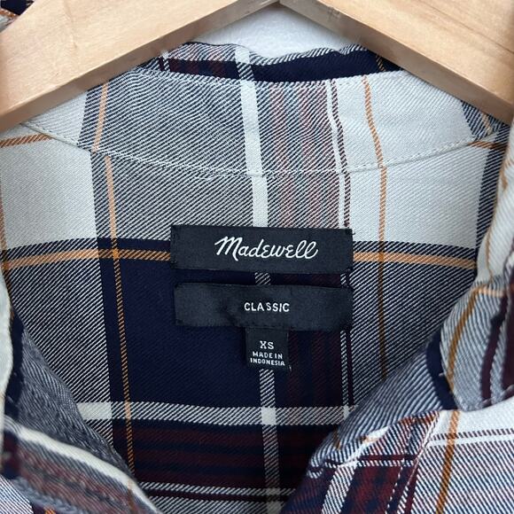 Madewell Hanna Plaid Classic Button Down Flannel Sz XS - Picture 2 of 5